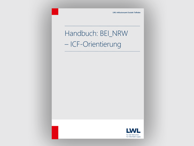 Titelseite mit Schrift: Handbuch: BEI_NRW – ICF Orientierung