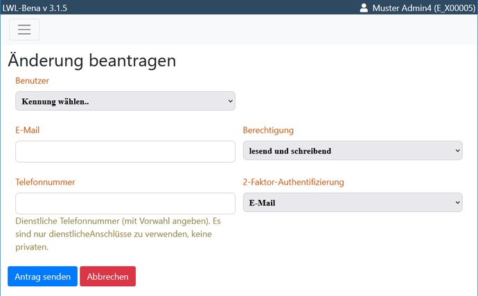Formular - Neue Änderung