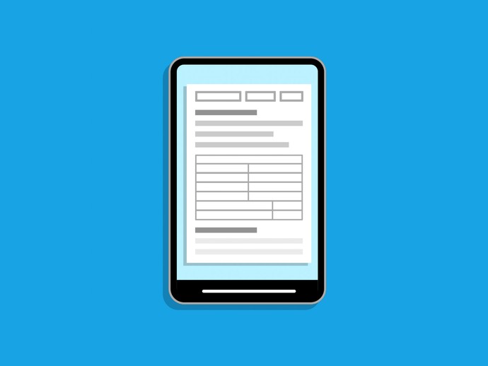Illustration eines Mannes, der am Laptop liest, darüber eine Sprechblase mit einem Fragezeichen und einem Ausrufezeichen. (vergrößerte Bildansicht wird geöffnet)
