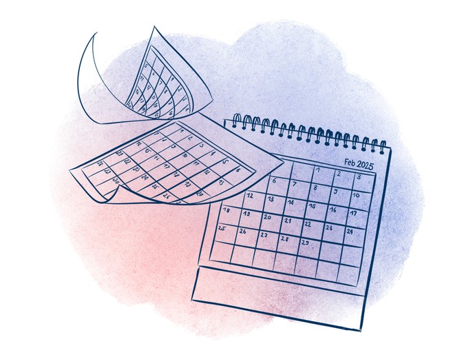 Illustration eines Kalenders (vergrößerte Bildansicht wird geöffnet)