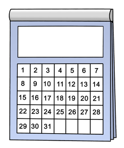 Das Foto zeigt einen Kalender