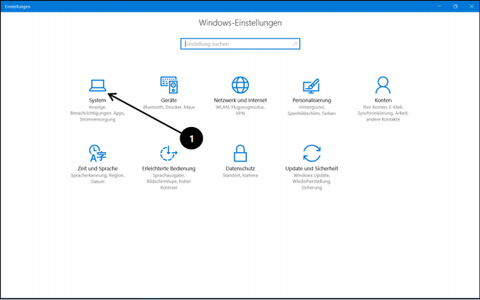 Screenshot der Windows-Einstellungen