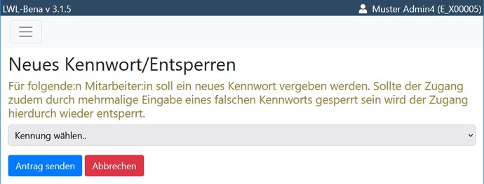 Neues Kennwort/Entsperren