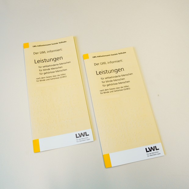 Flyer Blindengeld und Gehörlosengeld
