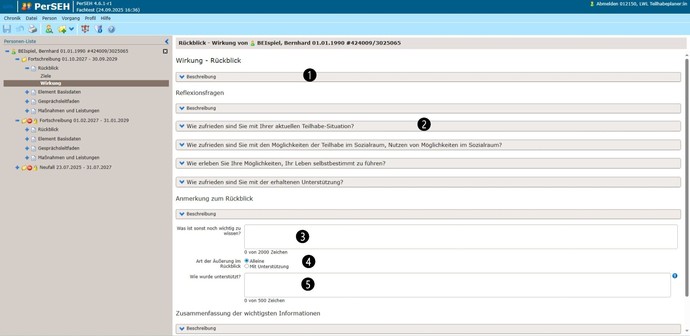 Screenshot PerSEH Übersicht Seite Wirkung